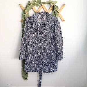 Tesori Navy Circle Print Coat